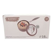 ПМ: Грандлюкс 46440 Ковш со стеклянной крышкой Repast Dark chocolate диаметр 16 см, высота 7 см, 1,4 л