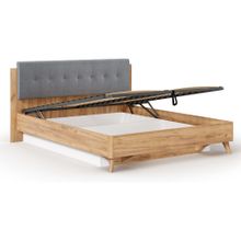 Алмаз. Любимый дом Марта-2 Кровать 1600 (с ПМ и мягкой накладкой, точечная утяжка Neo 25) (Дуб Золотой Глубокий серый)