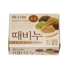 Мыло туалетное для тела и рук с эффектом скраба Пять злаков CJ Lion Rice Day Scrub Body 5 Cereals Soap 100г