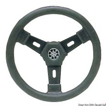 Osculati Sport 3-spoke steering wheel black 300 mm, 45.158.09