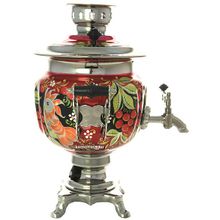 Набор самовар электрический 3 литра с росписью "Птица в рябине", арт. 130587