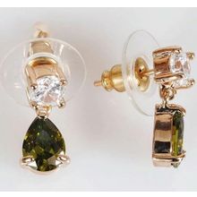 Серьги с перидотом "Капля"