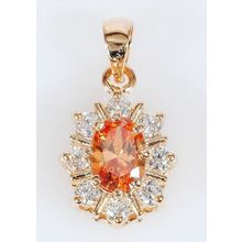 Кулон с фианитом шампань "С лучами"