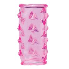 Dream Toys Розовая насадка на пенис с треугольными шипами BASICX TPR SLEEVE (розовый)