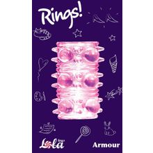 Lola toys Розовая насадка на пенис Rings Armour (розовый)