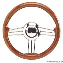 Osculati SS+mahogany steering wheel 350 mm, 45.174.35