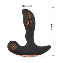 Orion Черный вибромассажер простаты Remote Controlled Prostate Plug with 2 Functions - 13,6 см. (черный)