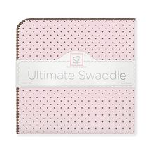 SwaddleDesigns Brown Polka Dots пастельно-розовая