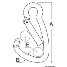 Osculati Carabiner hook AISI 316 large w.safety tread 23 mm, 09.179.12