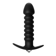 Lola toys Чёрная анальная пробка с вибрацией Twisted Anal Plug - 13 см. (черный)