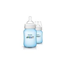 Бутылочка Avent Classic+, голубая, PP, 260 мл, сил. соска, медл. поток, 1+, 2 шт., арт. 80030