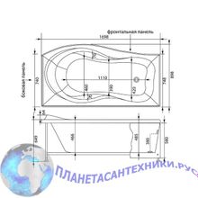 Панель фронтальная Aquanet Borneo 170 R черная