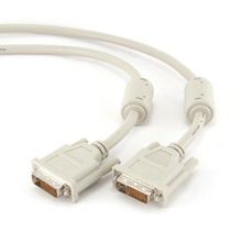 Кабель DVI-D Dual link (24+1) 10 м, серый, Cablexpert (CC-DVI2-10M)