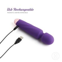 Фиолетовый вибромассажер Smooth Operator Rechargeable Wand - 19,5 см. (235435)