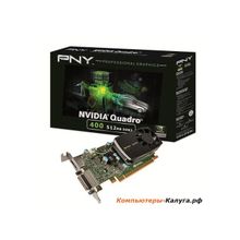 Профессиональная видеокарта 512Mb &lt;PCI-E&gt; PNY Quadro 400 &lt;GDDR3, 64 bit, 2*DVI, DP, Low Profile, Bulk&gt;