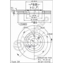 Диск Тормозной | Перед Прав Лев |  Citroen , Peugeot| Standard Brembo арт. 09961910