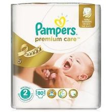 Подгузники Pampers Premium Care 2 (3-6 кг), 80 шт