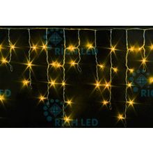 Rich LED RL-i3*0.9F-T Y Уличная светодиодная Бахрома 3x0.9 м, желтый, мерцание, провод прозрачный