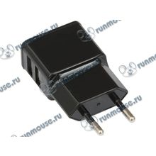 Зарядное устройство ORIENT "PU-2402", 2xUSB, черный (2100 мА) [129730]