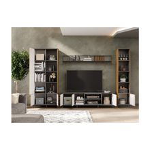 Алмаз. Любимый дом Элиот Стенка для гостиной №3 (Оникс Серый Орех фактурный)