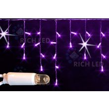 Rich LED RL-i3*0.5F-CW V Уличная светодиодная Бахрома 3x0.5 м, фиолетовый, мерцание, провод белый