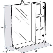 Зеркало-шкаф Triton Кристи 70 R с подсветкой, белый