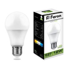 Feron Лампа светодиодная Feron E27 12W 4000K Шар Матовая LB-93 25487 ID - 235011