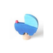 Фигурка декоративная для подсвечников - коляска синяя (Grimms)