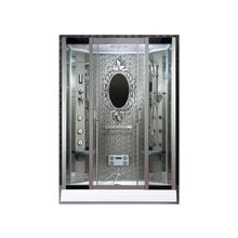 Душевая кабина 150x90 прямоугольная, серое узорчатое стекло, профиль матовый хром, 8068 150 90 СР Г М, River