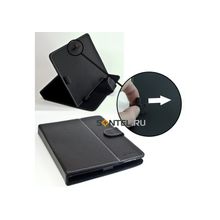 Чехол-книжка универсальный для планшетов 8 чёрный кожа 00018519