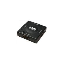 Разветвитель HDMI Mini Switch Orient HS0301L, 3-in 1-out (для подключения двух HDMI-устройств к одному телевизору или монитору), HDMI 1.3b, HDTV1080p 1080i 720p, HDCP1.2, питание от HDMI, черный пл.корпус