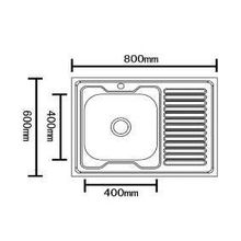 Мойка 0,6 мм 80x60 SINKLIGHT правая