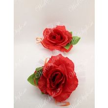 Украшения на ручки и зеркала машины - красные розы, набор из 2 шт. K011256