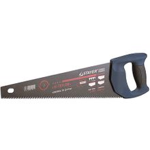 Ножовка универсальная (пила) STAYER BlackMAX 450 мм, 7TPI, тефлон покрытие, рез вдоль и поперек волокон, для средних заготовок, фанеры, ДСП, МДФ