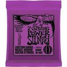 P02620 Power Slinky Комплект cтрун для 7-струнной электрогитары, никель, 11-58, Ernie Ball