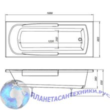 Акриловая ванна Aquanet Extra 170x70
