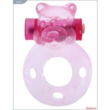 Eroticon Розовое эрекционное кольцо «Медвежонок» с мини-вибратором