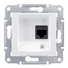 Розетка компьютерная 1xRJ45 Cat.5 SEDNA, белый |  код. SDN4500121 |  Schneider Electric