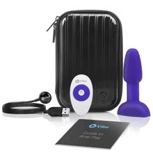 b-Vibe Фиолетовая анальная пробка с римминг-эффектом RIMMING PETITE - 12,4 см. (фиолетовый)