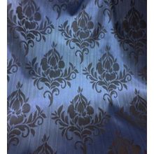 Ткань для штор Дамаск растительный Синий