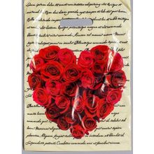Подарочный пакет  Сердце из роз  - 30 х 40 см. (140870)