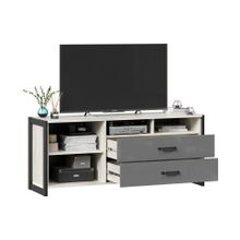 Алмаз. Любимый дом Техно Тумба под ТВ (Дуб Крафт белый Серый шифер)