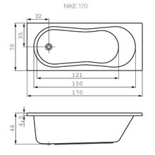 Акриловая ванна Cersanit NIKE 170 WP-NIKE*170-W 170х70