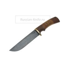 Нож Пескарь (дамасская сталь), береста