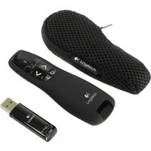 Logitech Wireless Presenter R400 Black USB (RTL), 5 btn, Беспроводной пульт с лазерной указкой   910-001356