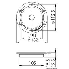 Osculati Inspection hatch AISI 316 passage 91 mm, 20.103.50