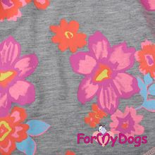 Толстовка для собак ForMyDogs Цветы серо розовая 311SS-2018