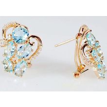 Серьги с голубым фианитом "Млечный путь"