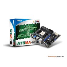 Мат. плата MSI A75MA-P35 &lt;SFM1, AMD A75, 2*DDR3, PCI-E16x, SVGA, DVI, SATA III, SATA RAID, USB 3.0, GB Lan, mATX, Retail&gt;