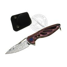 Нож-подвеска "Колибри Rike Knife Hummingbird" (дамасская сталь Rose Damascus Steel) пурпурный